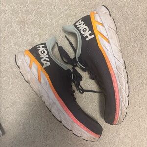 Hoka Navy and Orange Clifton 7